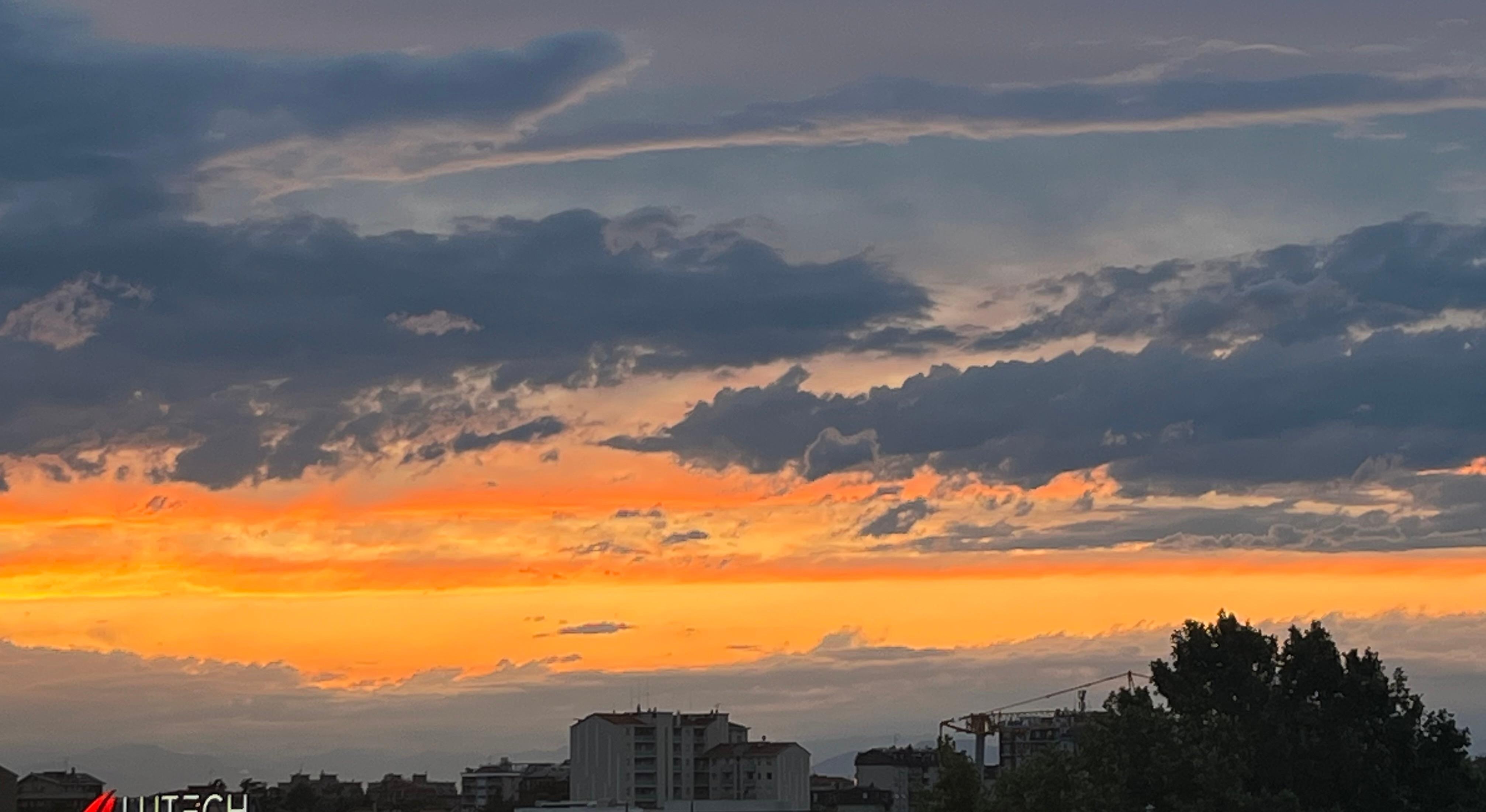 View of the sunset from our room