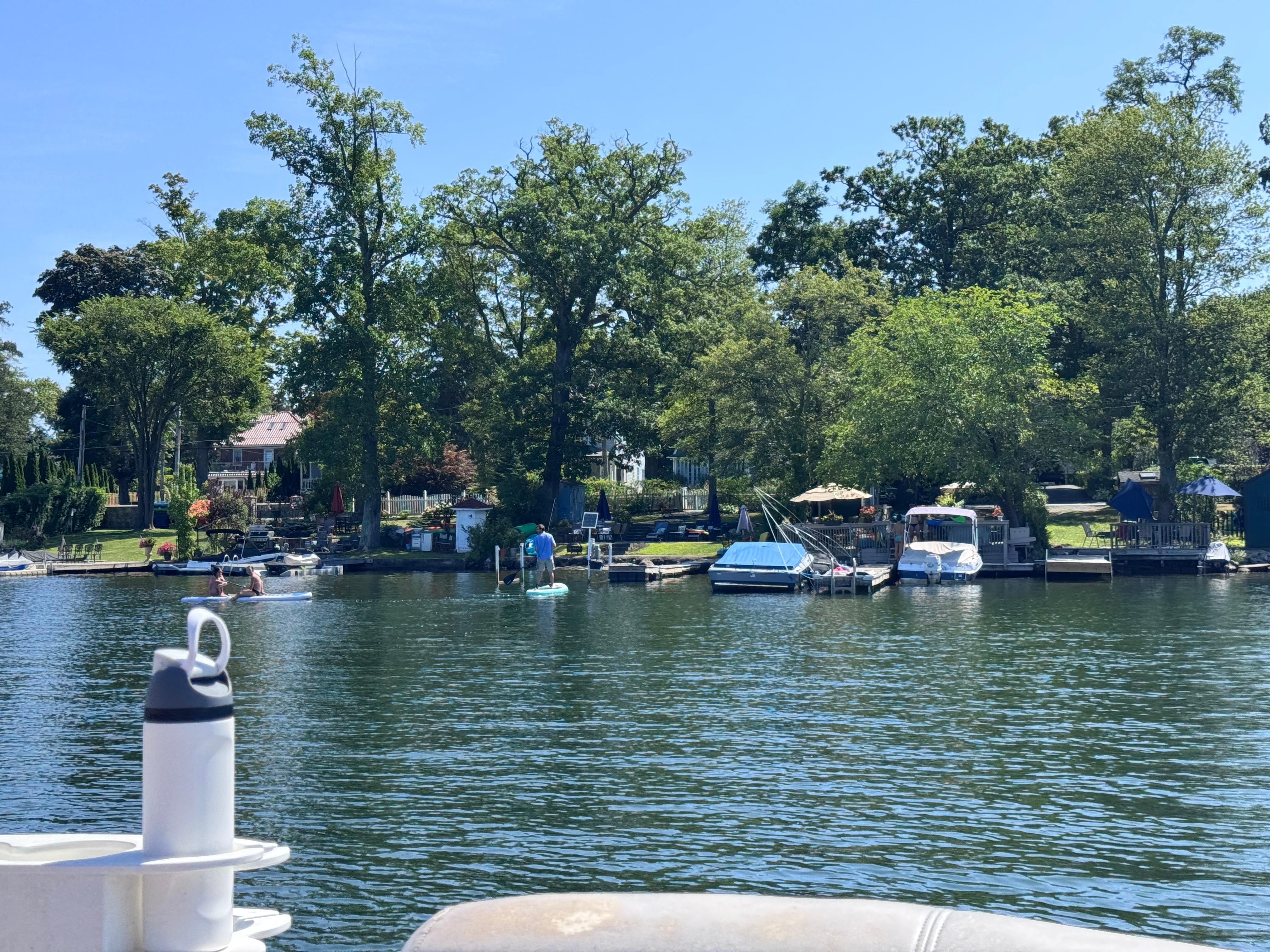 View of the dock from the water. 