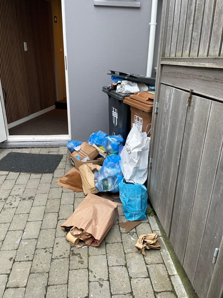 Poubelles à l'entrée, la grande classe