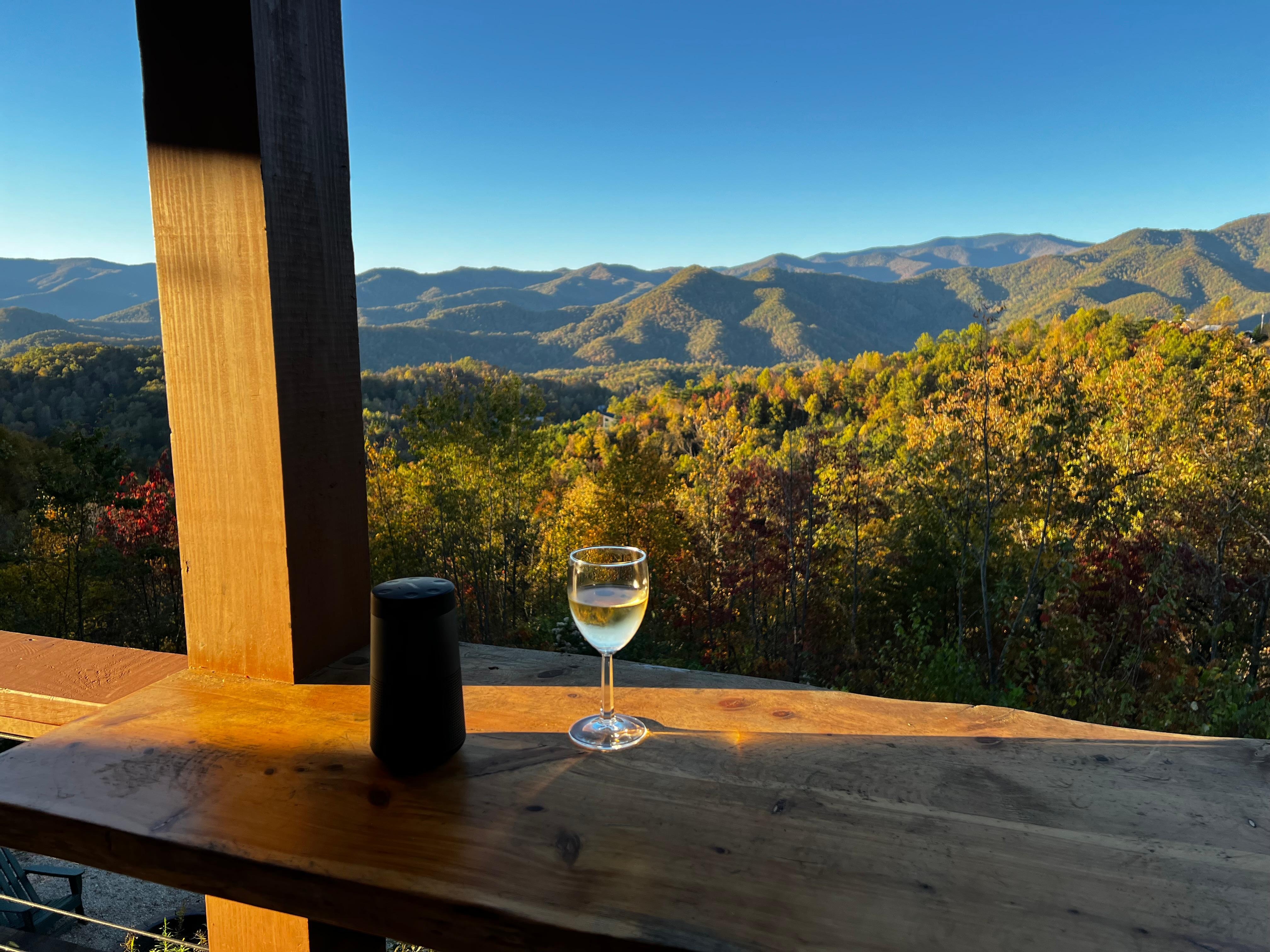 Enjoying sunset on the deck