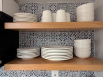 Cute kitchen was fully stocked