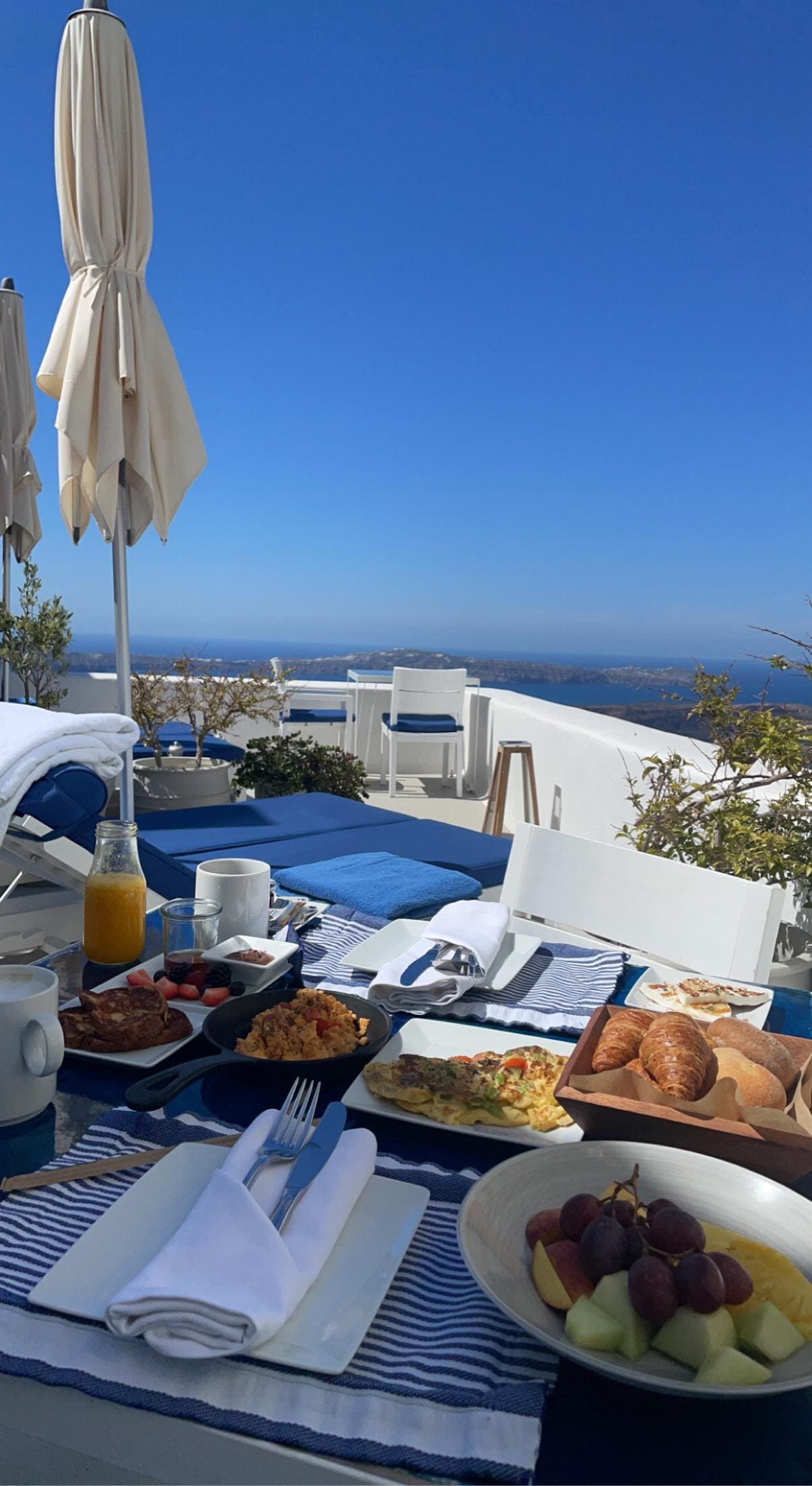 In room breakfast and view