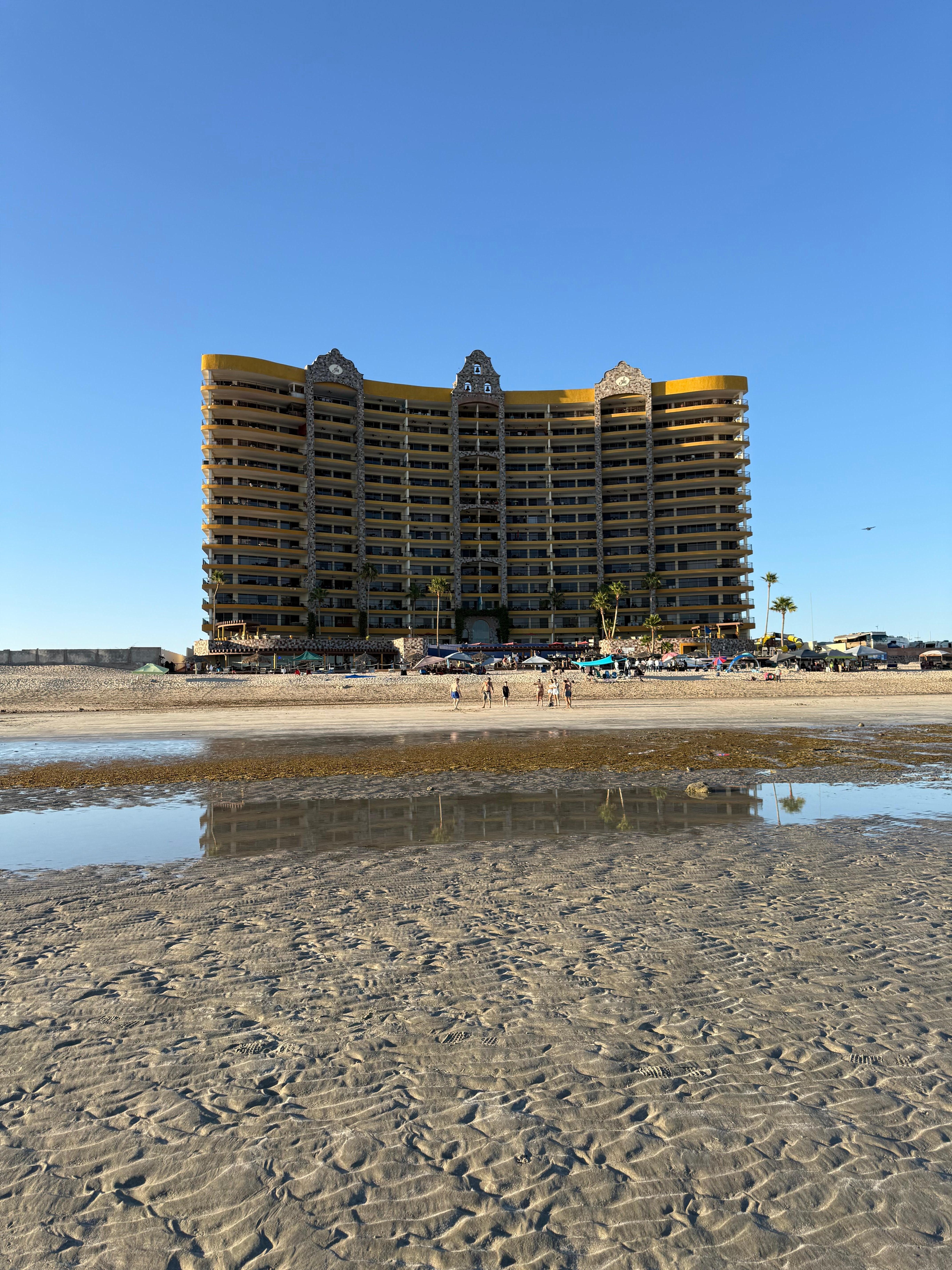 The view while standing on the beach