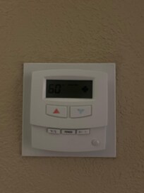 Thermostat was broken! It was so hot that a chocolate melted in the room.