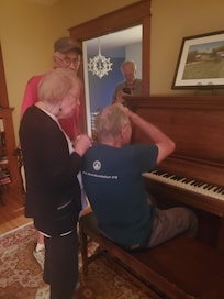 My 97 yr old mom and her brothers, ages 91 and 93, enjoying the piano