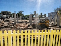 Kitchen window view. Skidsteer backup alarm nonstop during our stay.