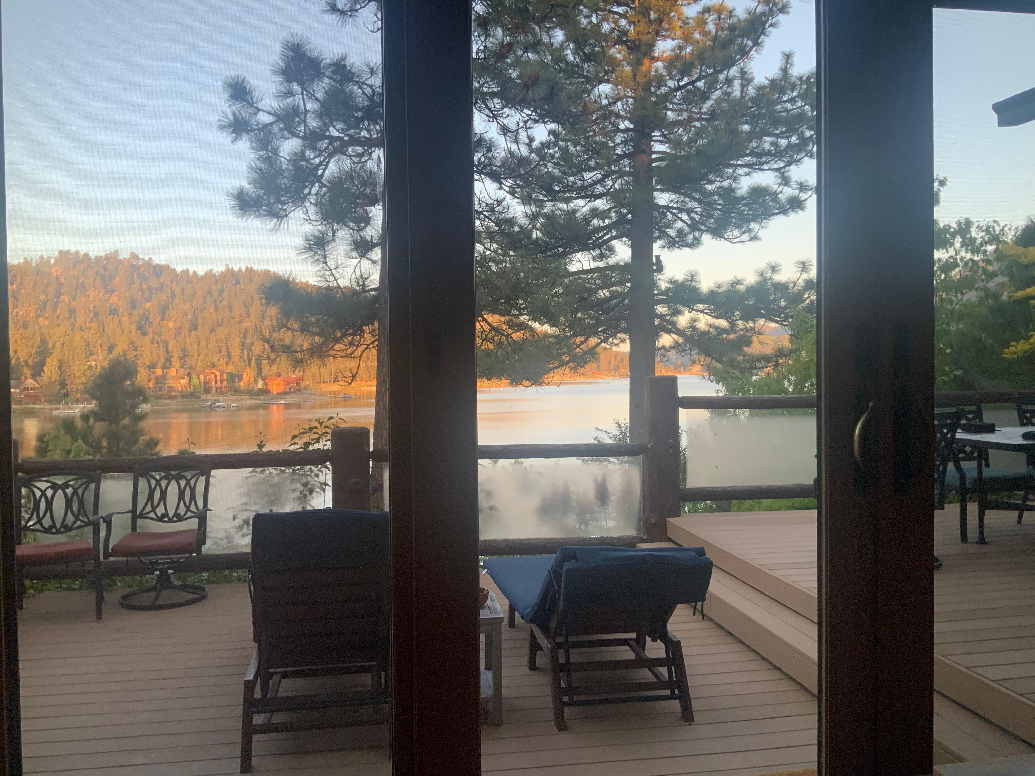 Morning view from living room. 
