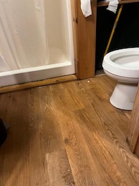 Shower leaked constantly and spilled onto bathroom floor