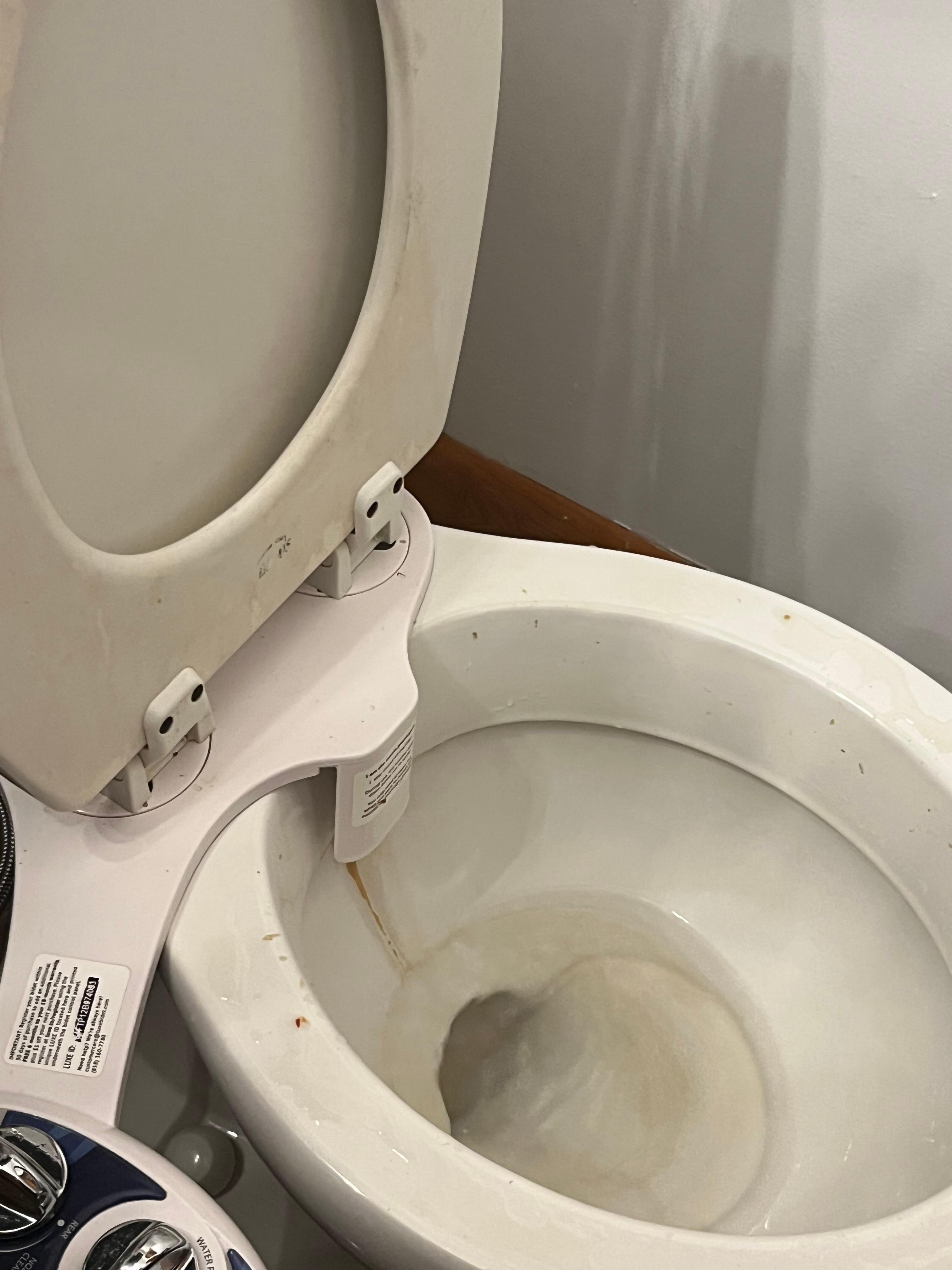 Toilet dirty and toilet seat broke on the second day.