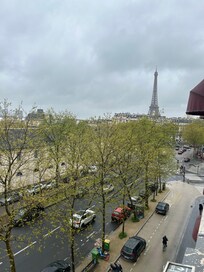 The view from the room, not too much traffic in the streets