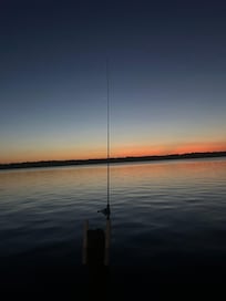 Night fishing on the dock.