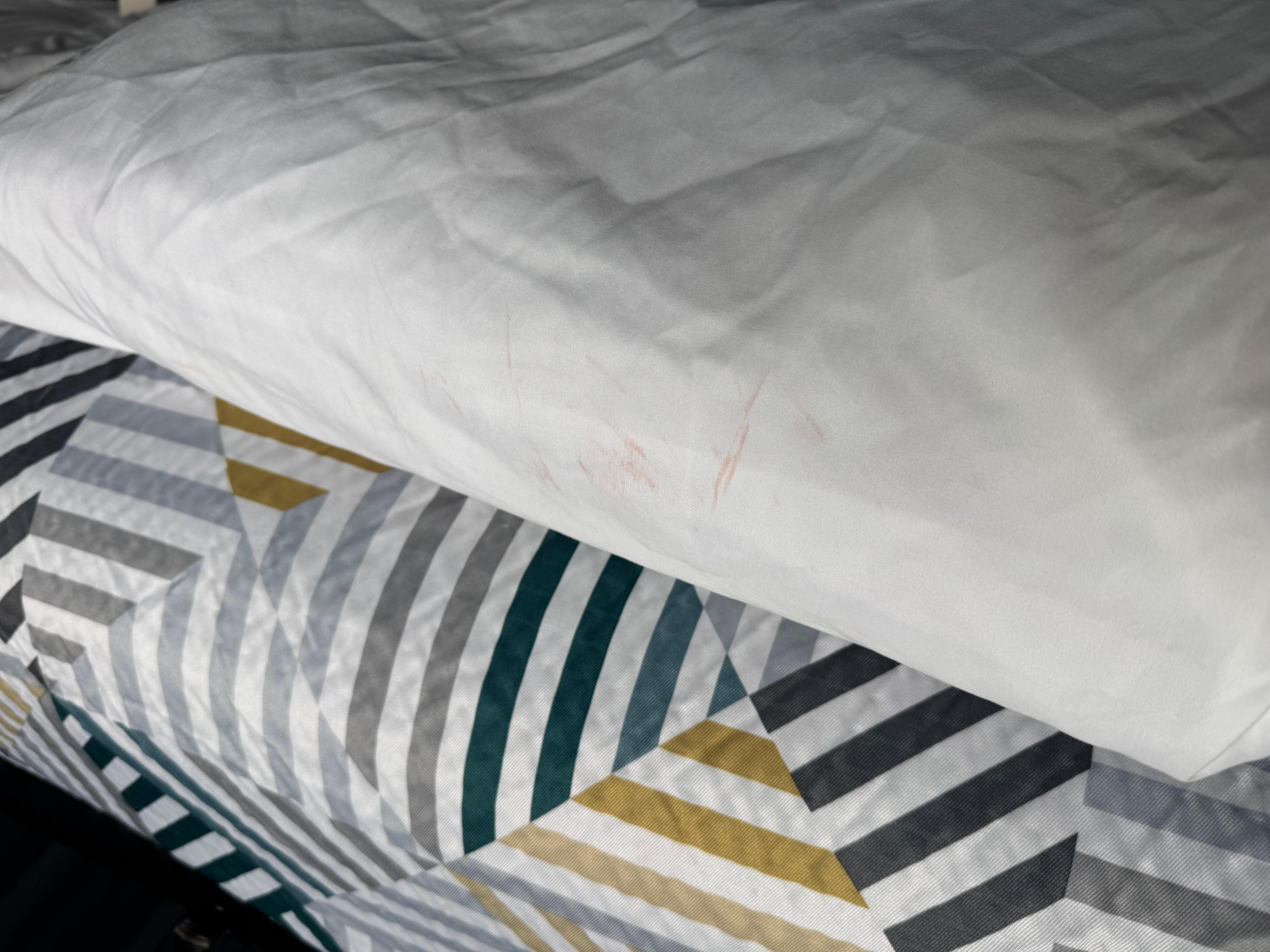 Makeup on pillow case.