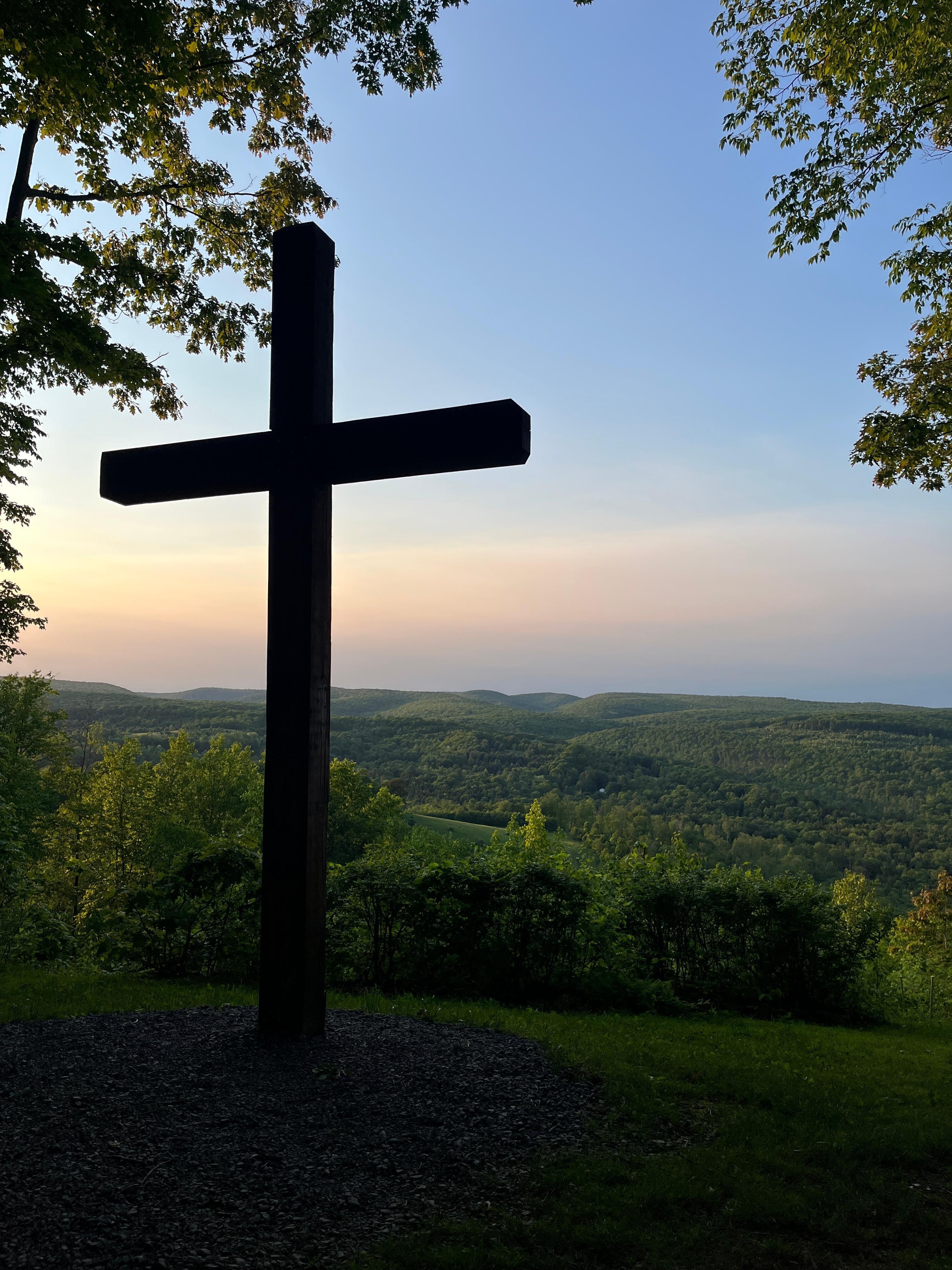 “Cross on the hill”Up Rock Hill Road from the house. 