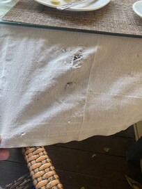 All table cloths rippped.