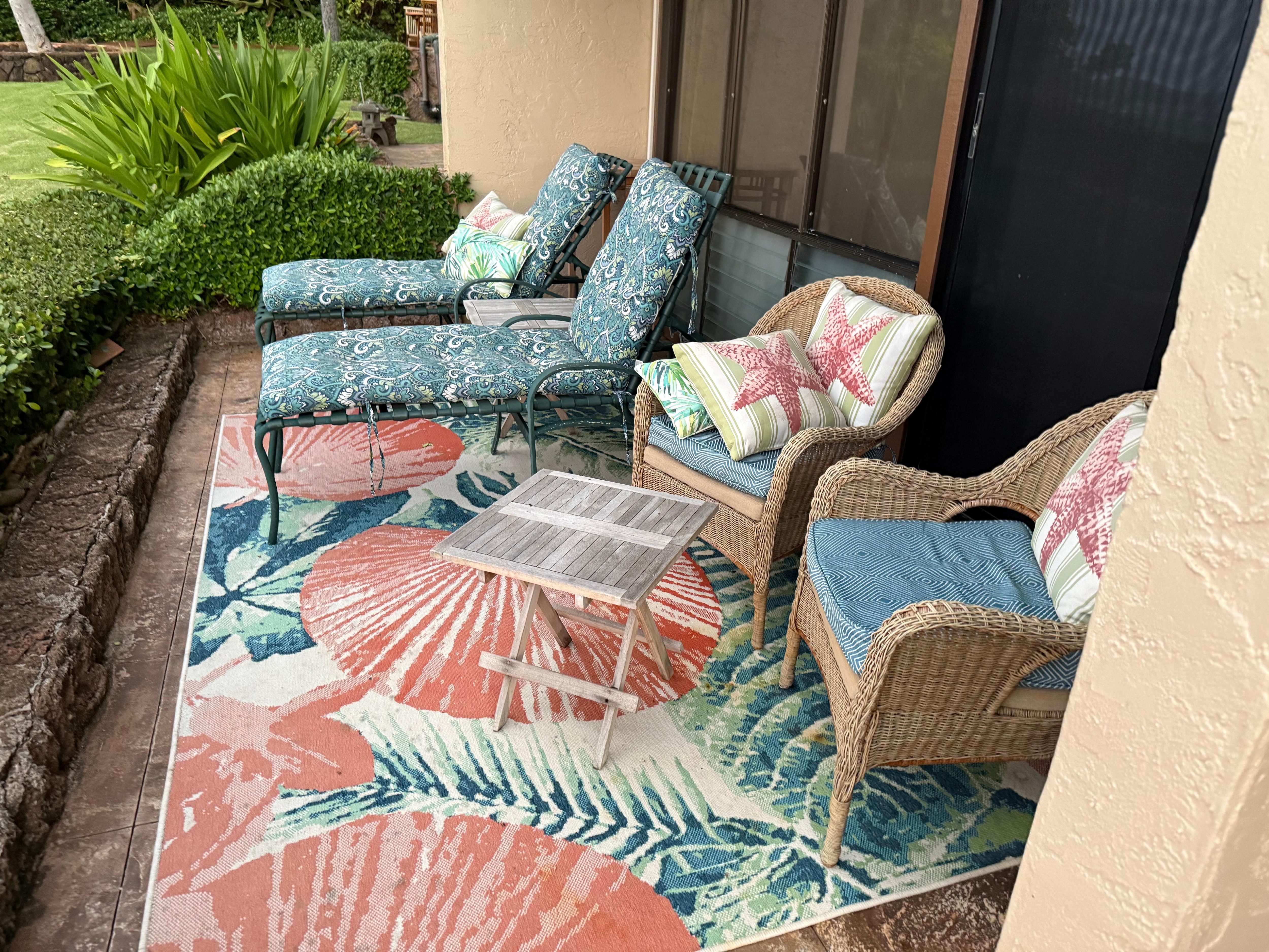Back patio inside is living room