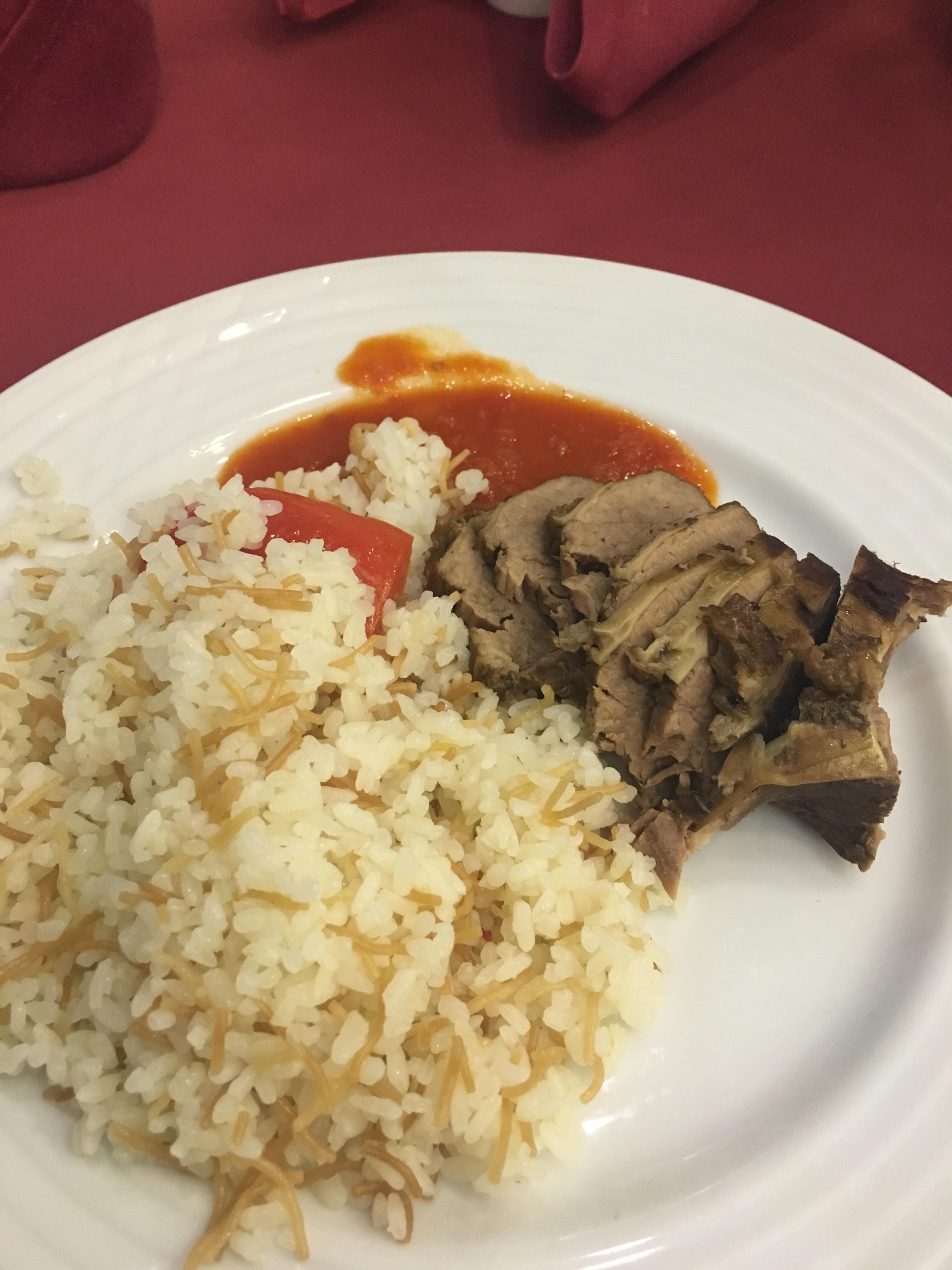Repas du soir le riz est très bon