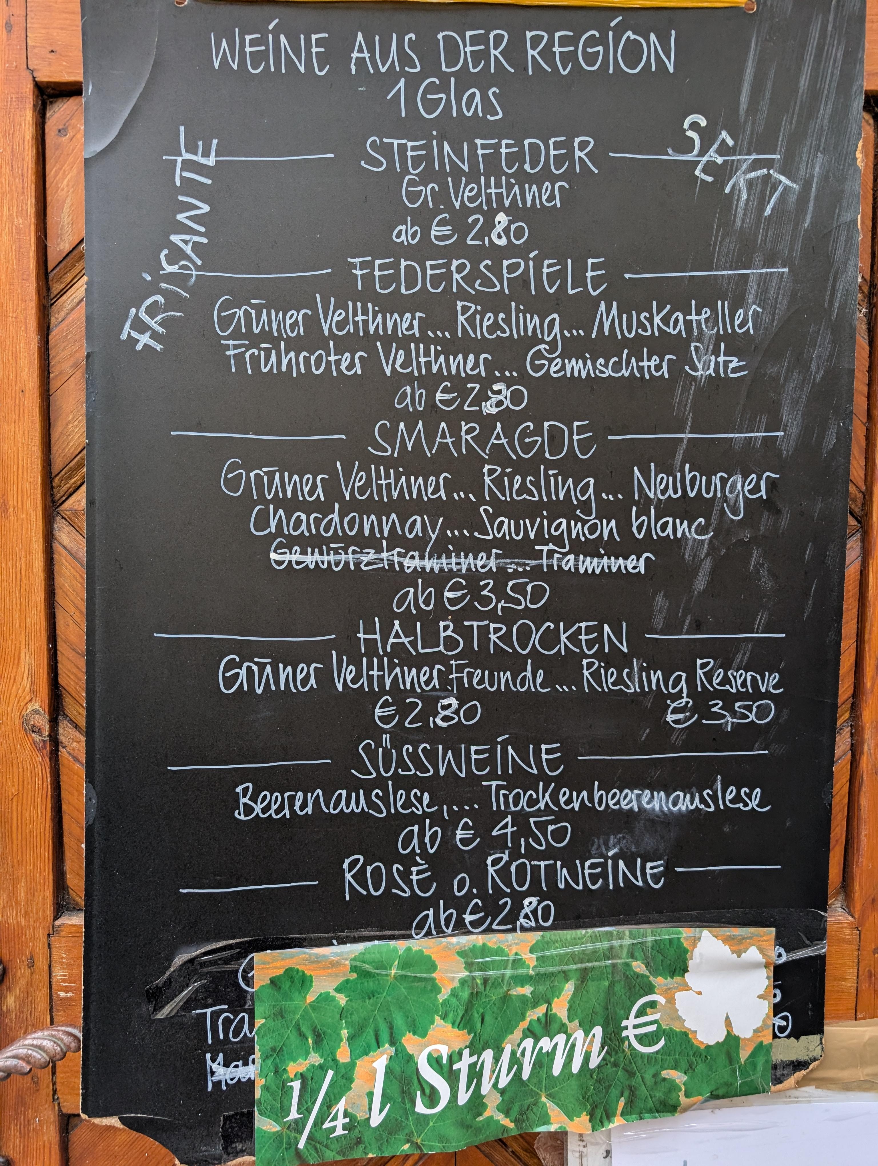 Excellent wines for €3 a glass! 