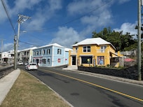 We rented the apartment on the right that included the little sitting room out front.