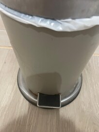 Rusty not working bathroom bin