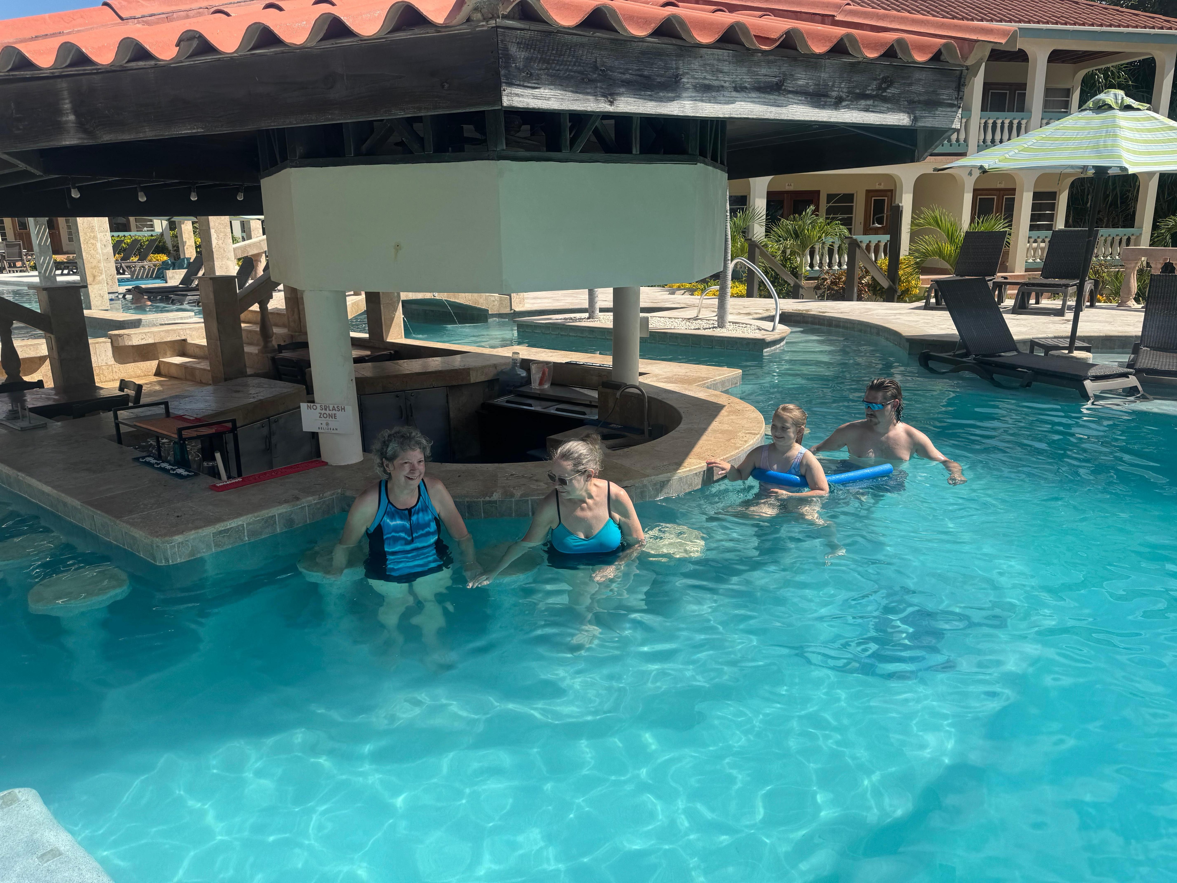Pool swim up bar