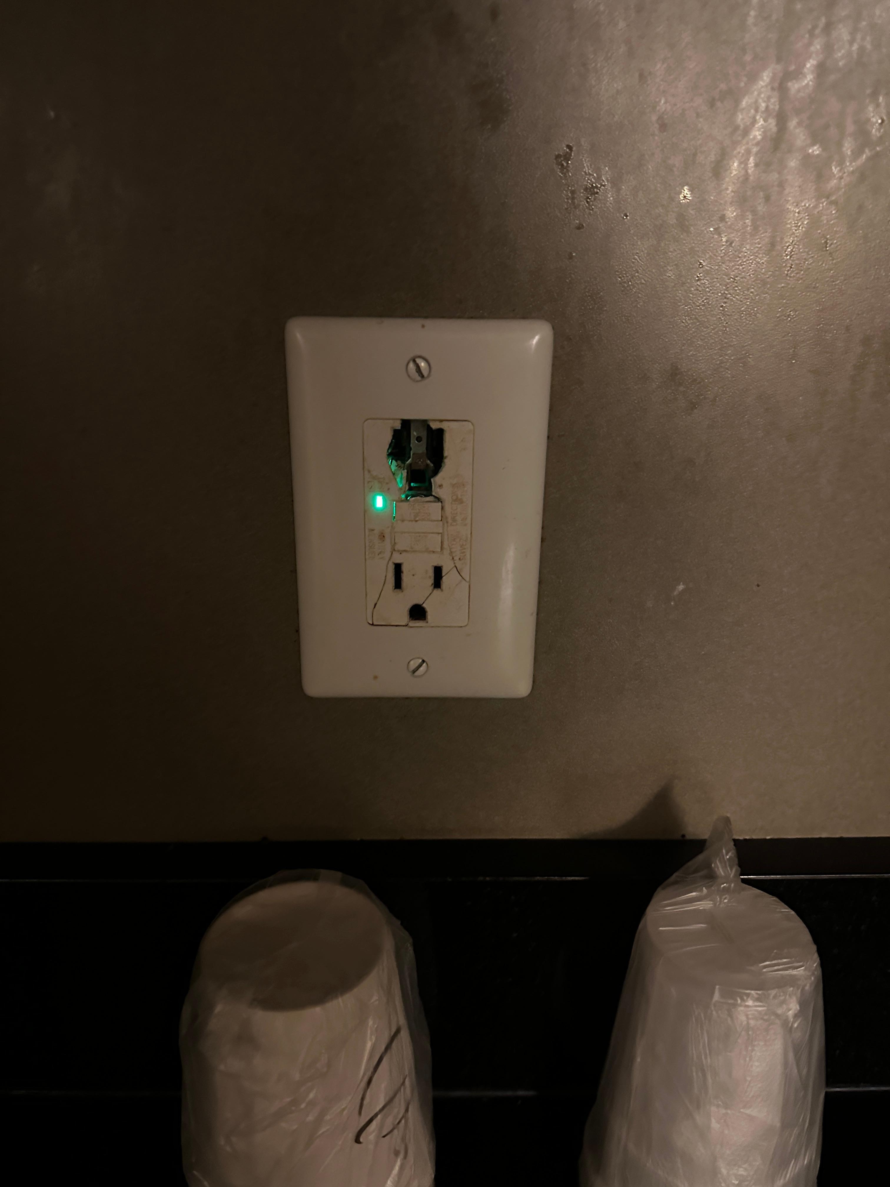 Broken electrical outlet 