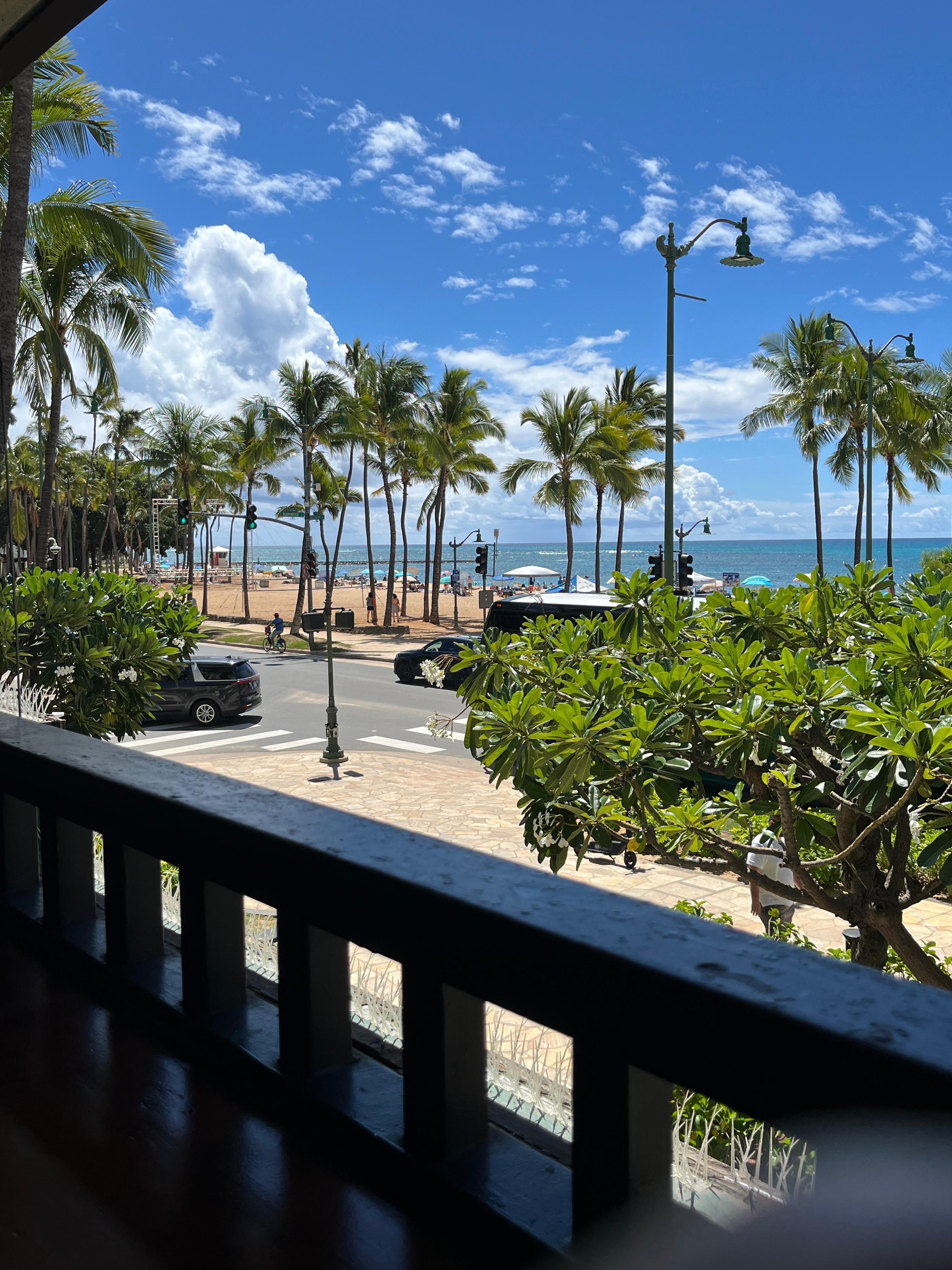 Beach from hotel cafe.