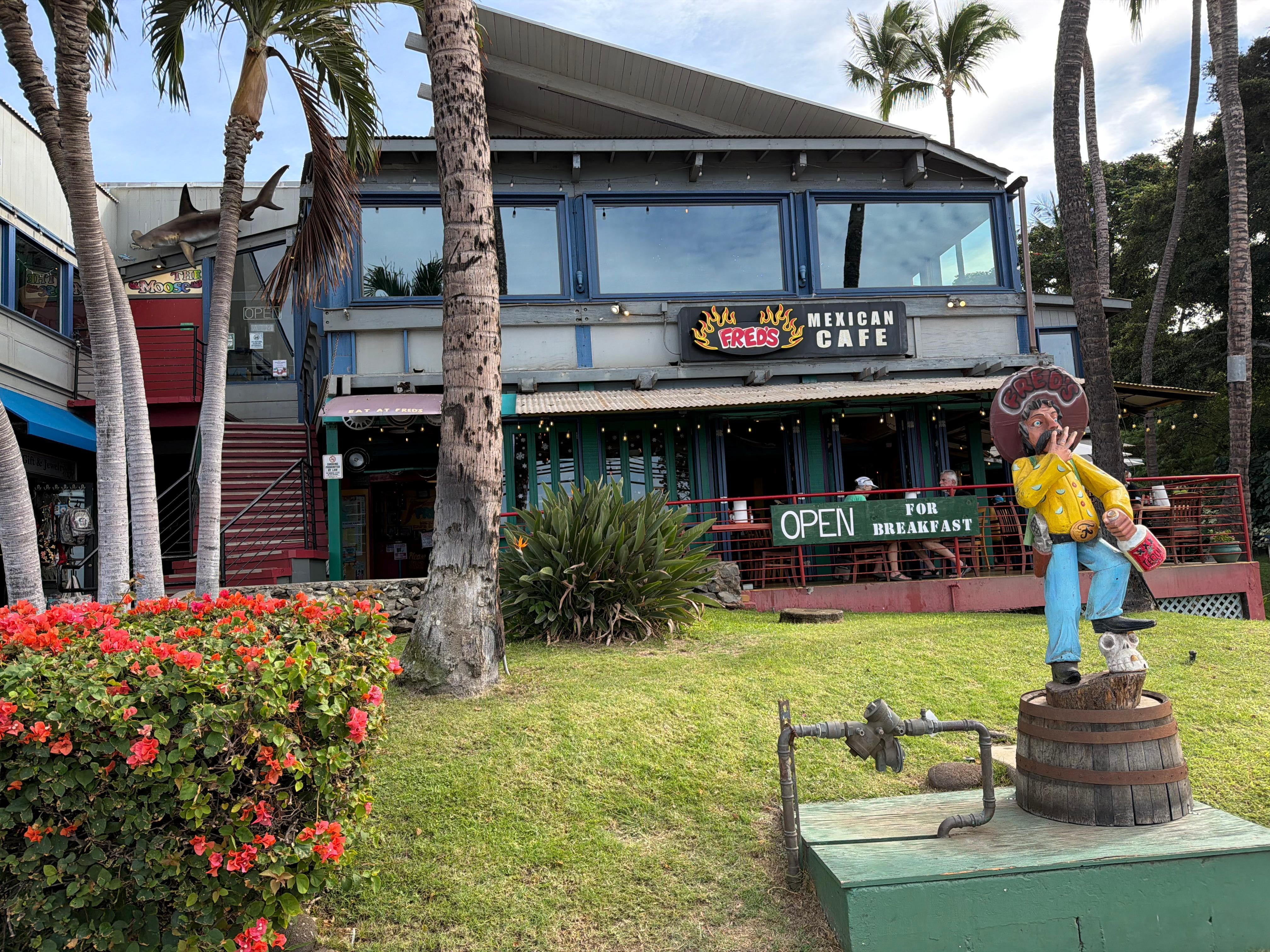 Fred’s. The complex is to the left. Ask for a receipt, coupon on bottom 4 free breakfast. 