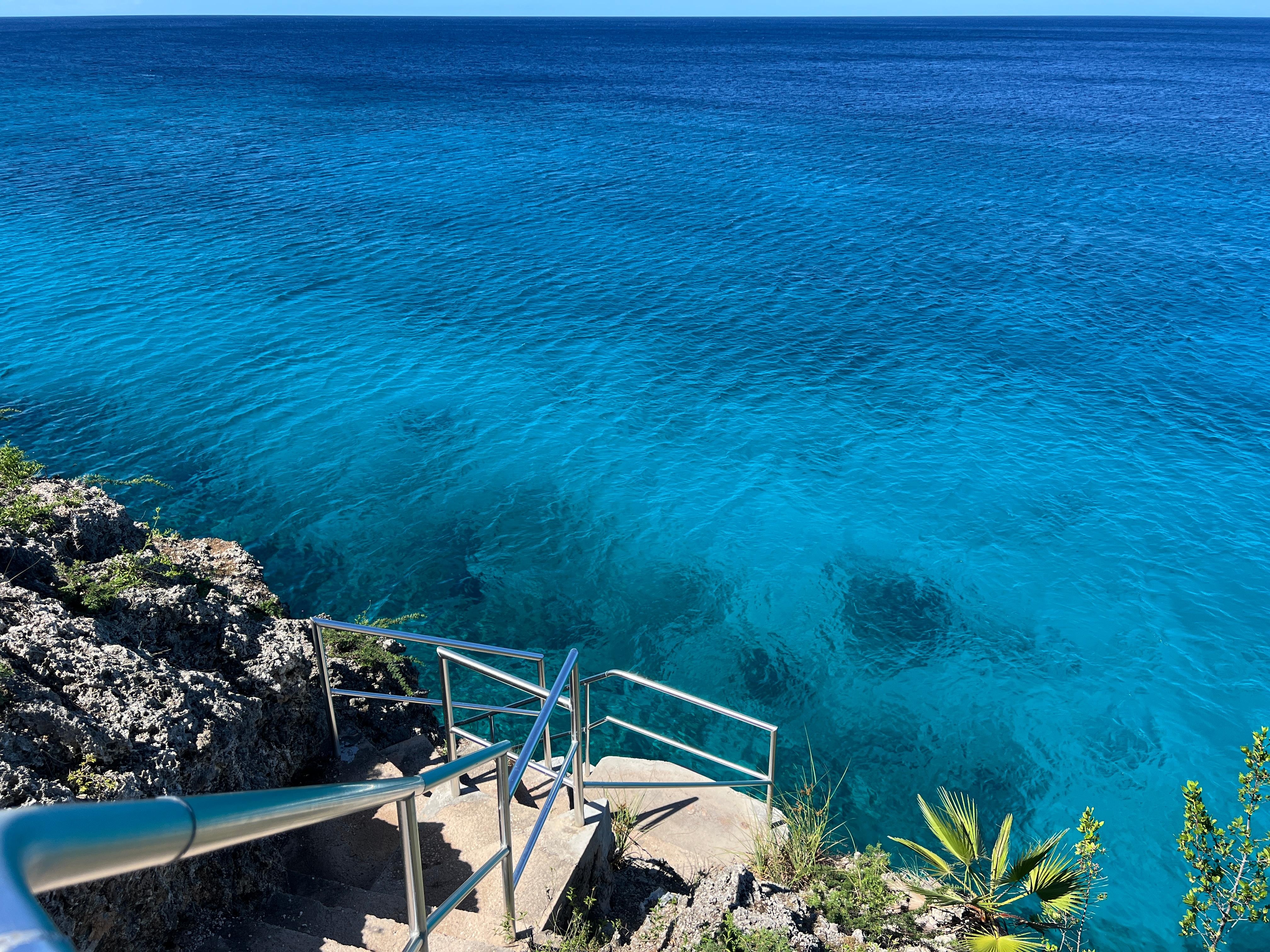 Stairs directly to snorkeling area at Marazul