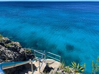 Stairs directly to snorkeling area at Marazul