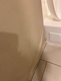 Water damage near the shower
