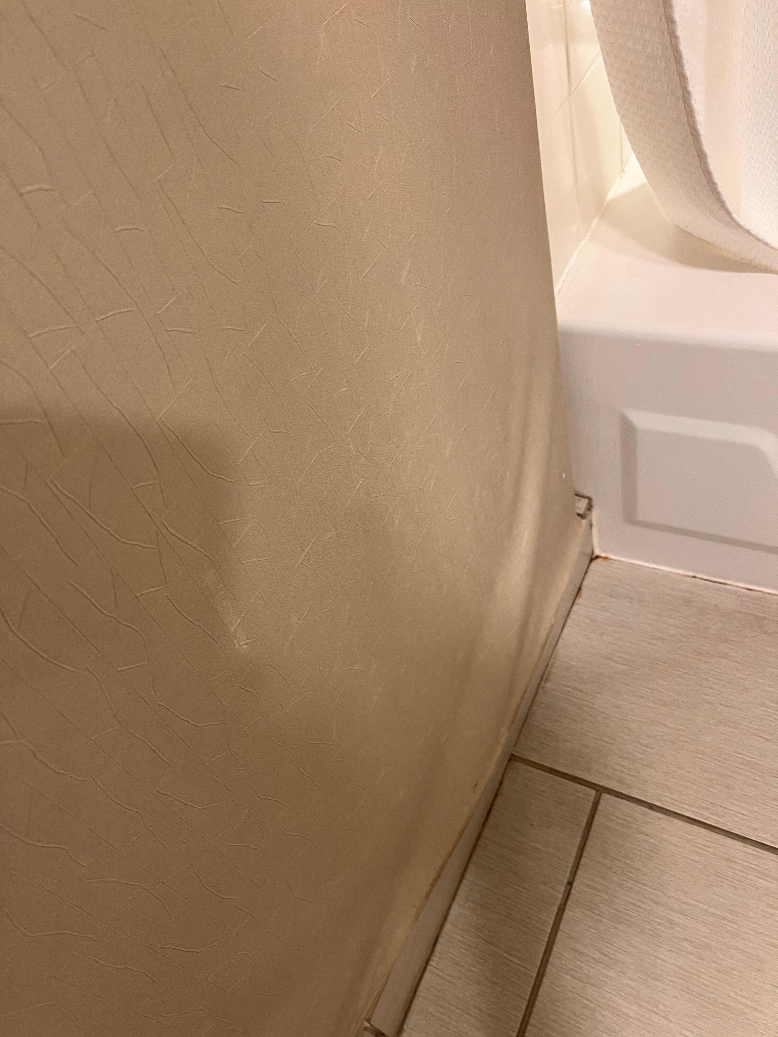 Water damage near the shower
