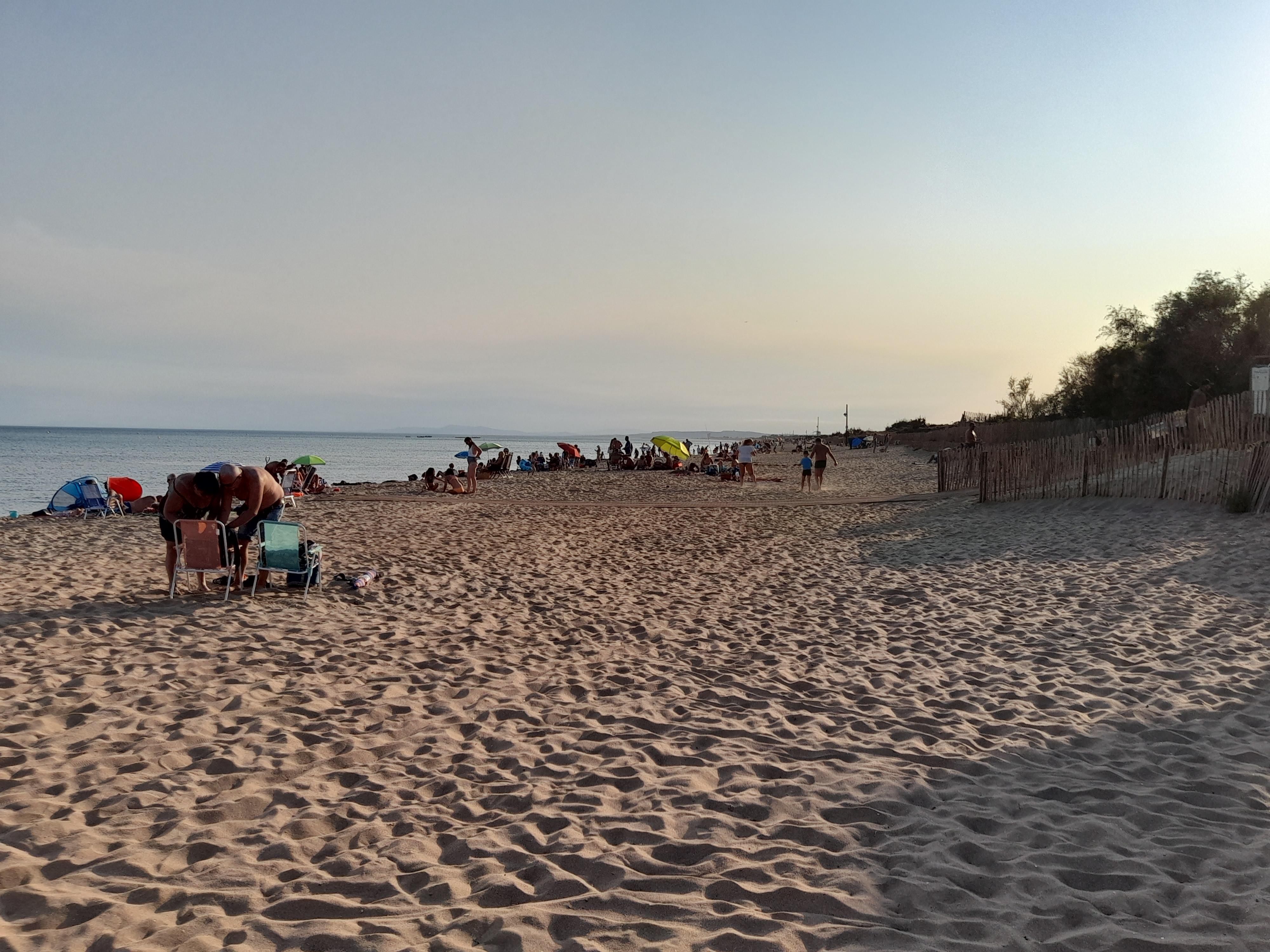 The beach was right in front of the hotel over the car park.