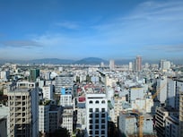Hotel room view with Bahn Na Hills in the background