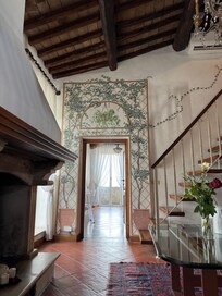 Beautifully painted mural inside the apartment.