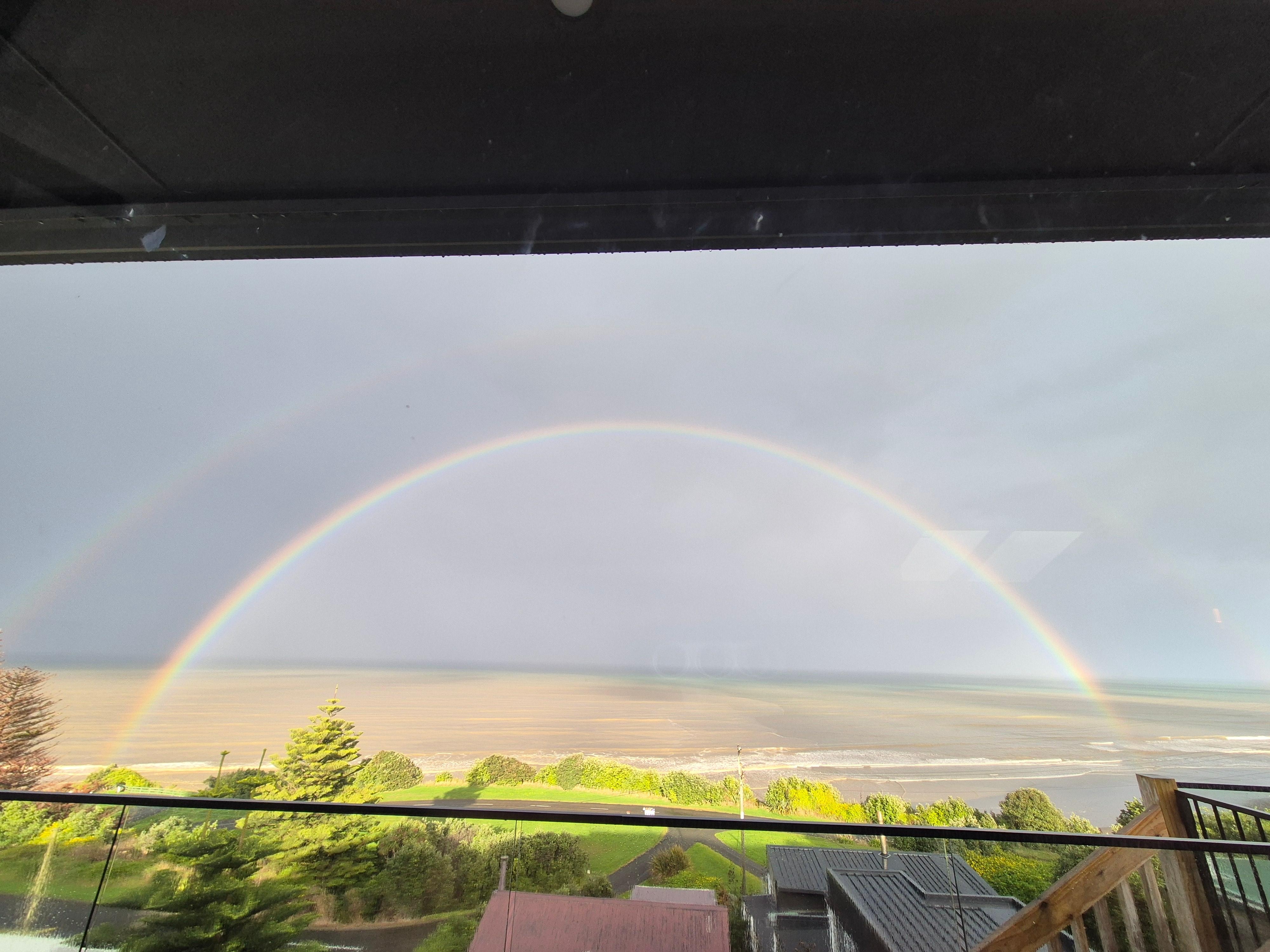 A rainbow view from the lounge.