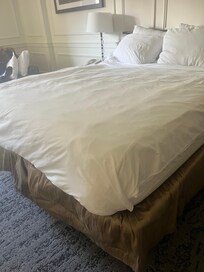 This was the bed when we walked in the room