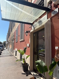 The outside of the hotel