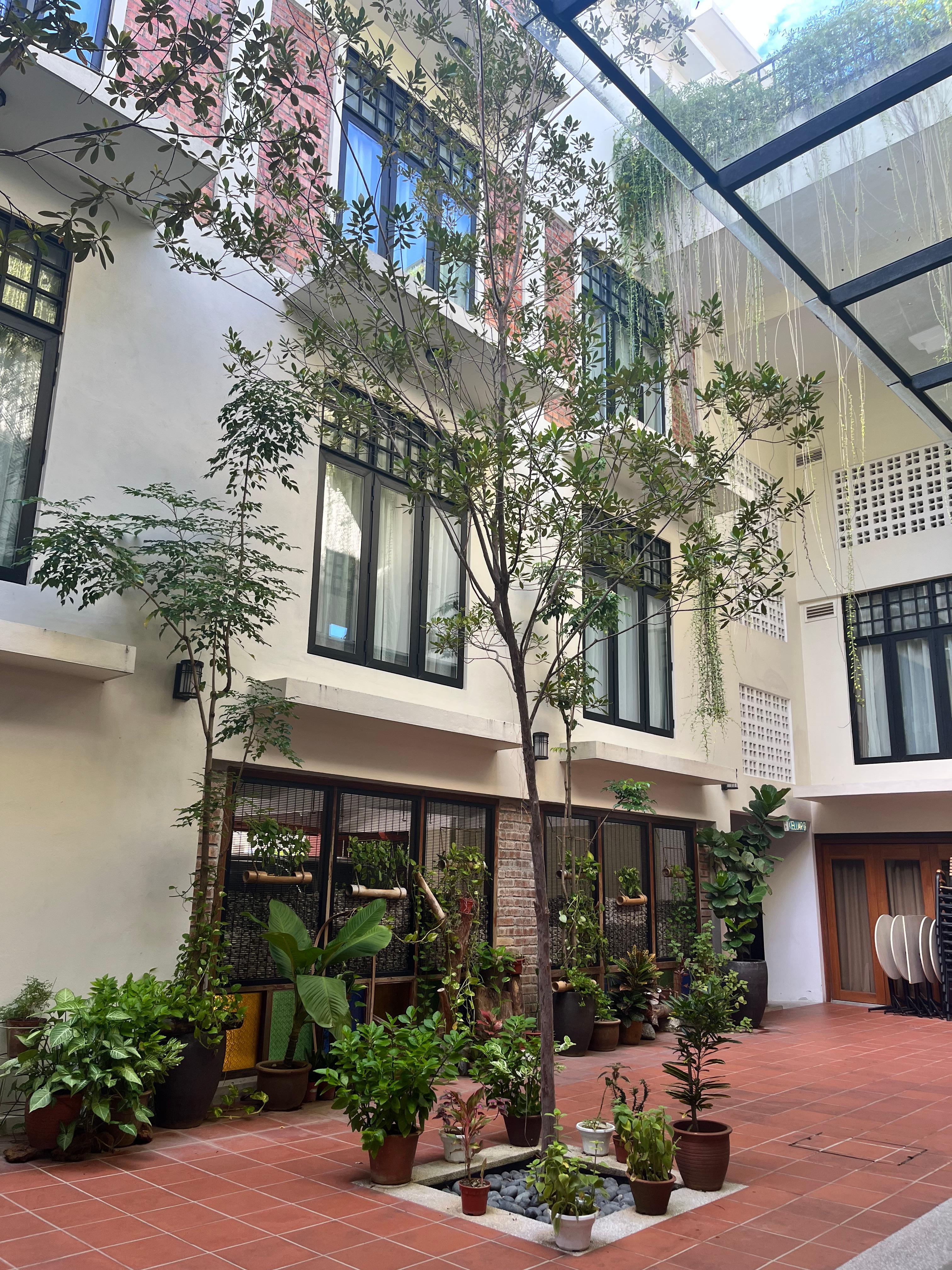 The open dining courtyard.