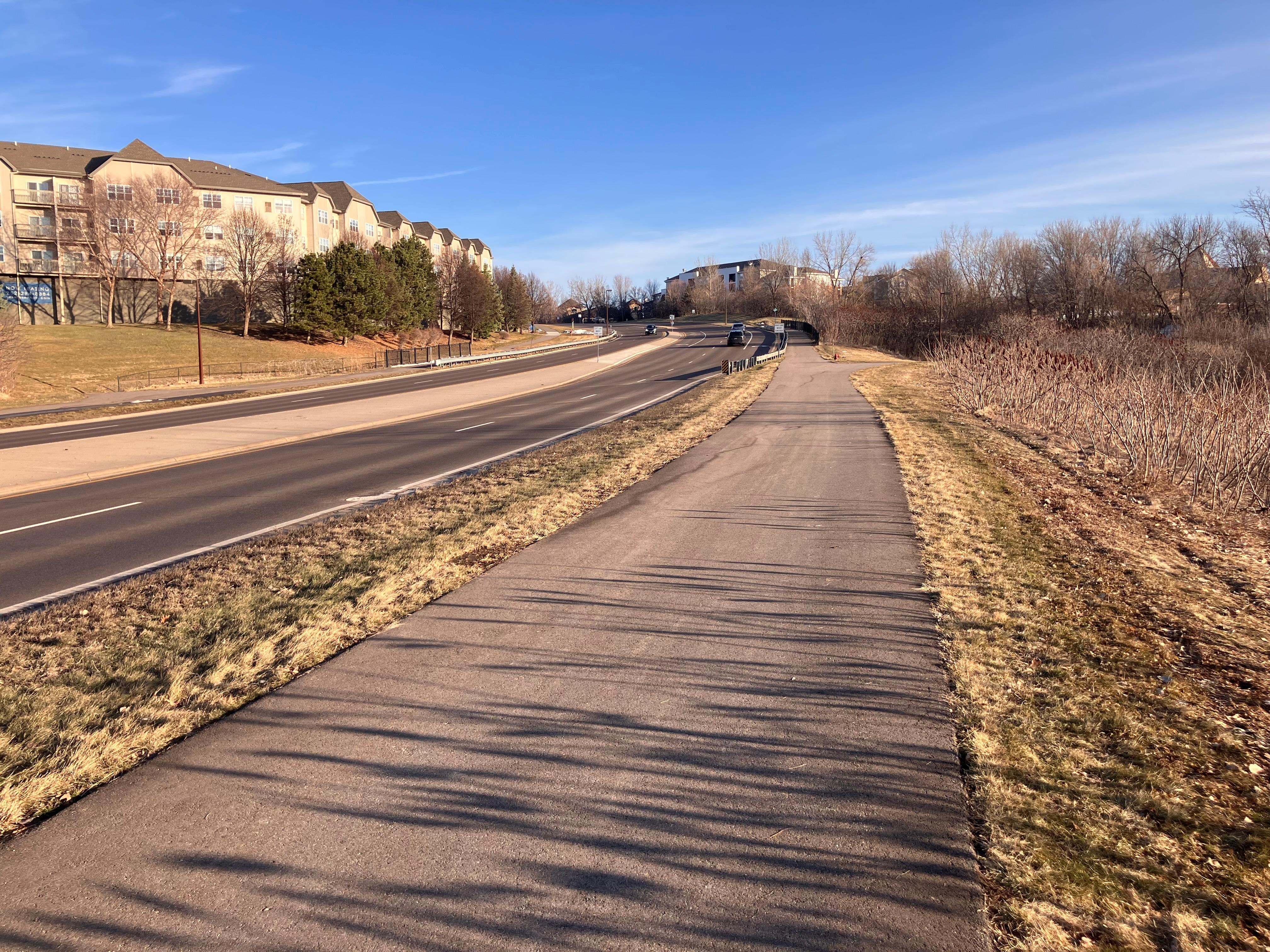 Walking path which  I used to walk by the lake.