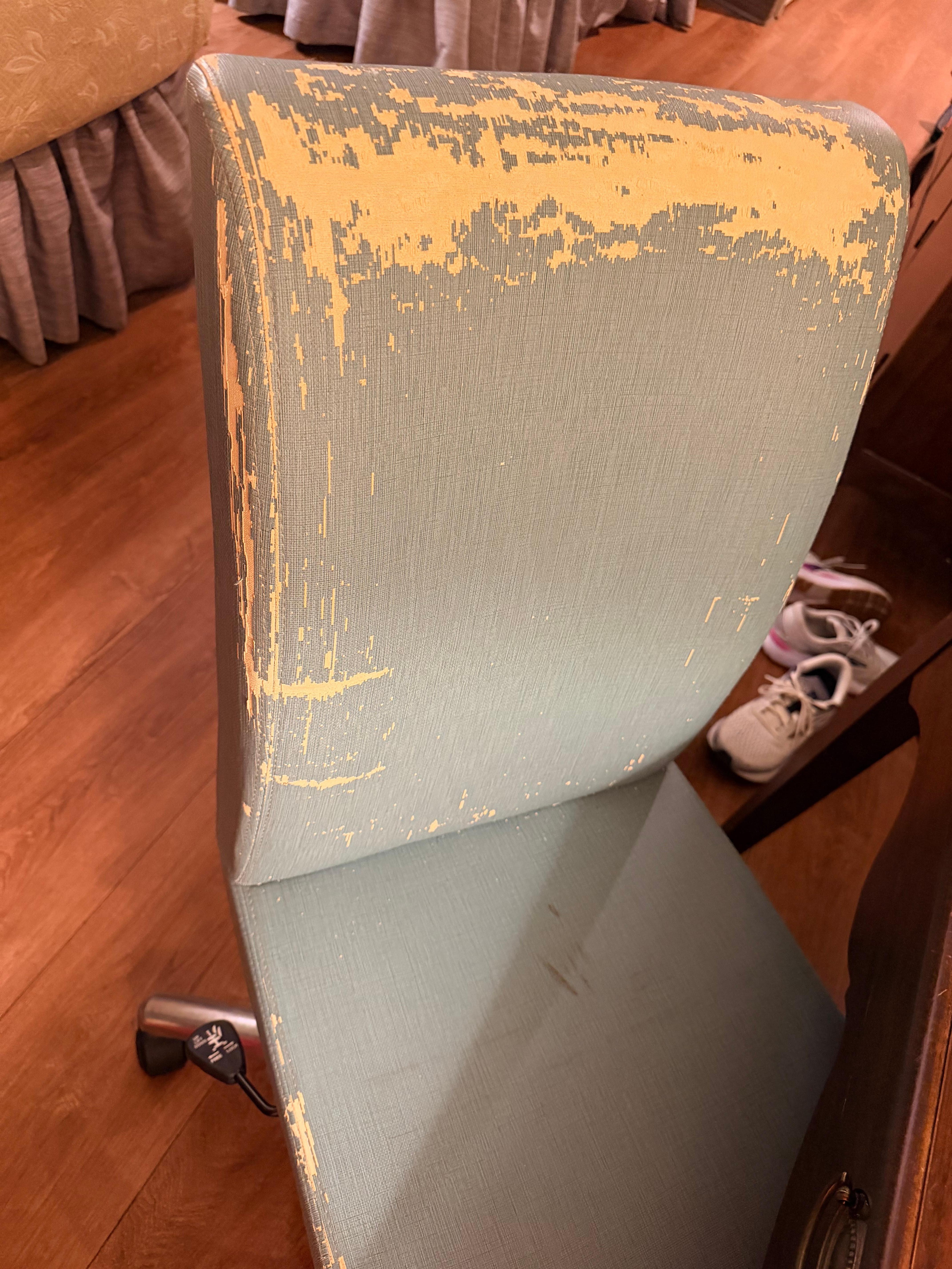 Desk chair with stains where you sit too