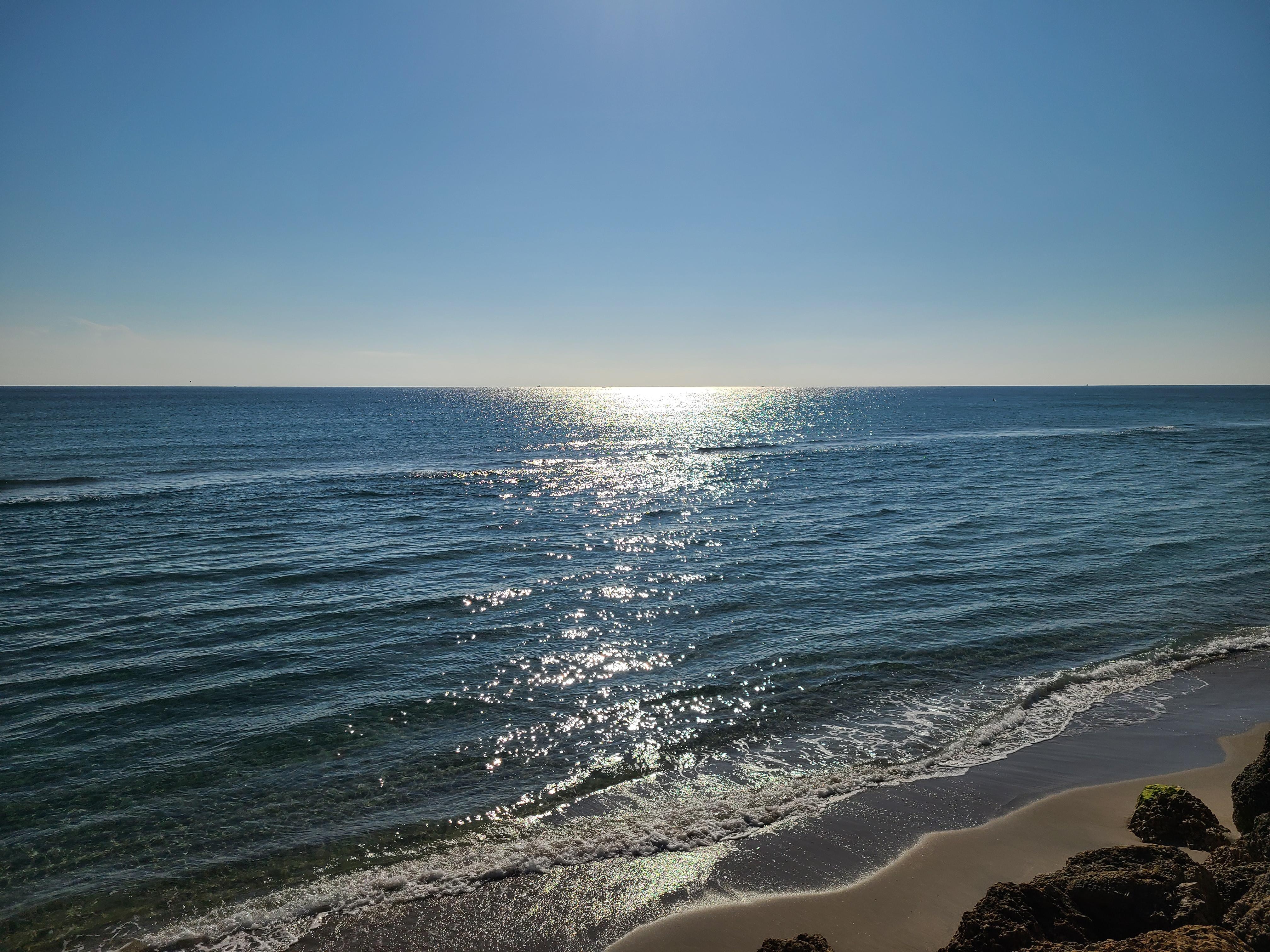 View of the ocean from the "upper" beach.