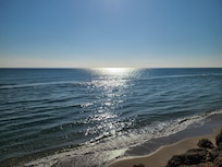 View of the ocean from the "upper" beach.
