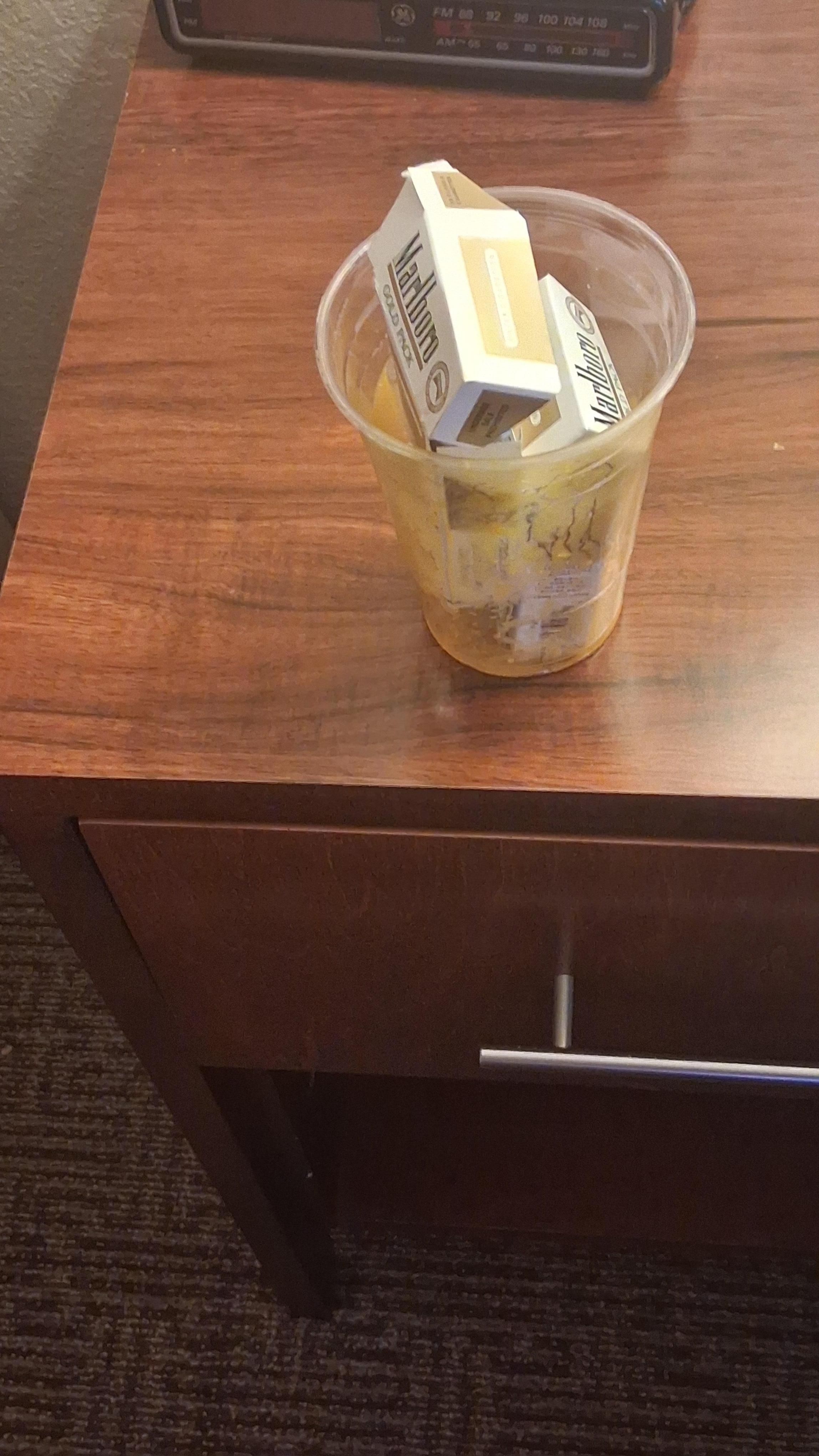 This was behind the curtains when we arrived so nasty 