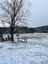 Beautiful snowy day at the farm