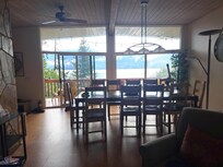Capturing the lake view from the dining room.
