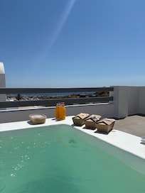 The view from the jacuzzi with breakfast delivered at our door