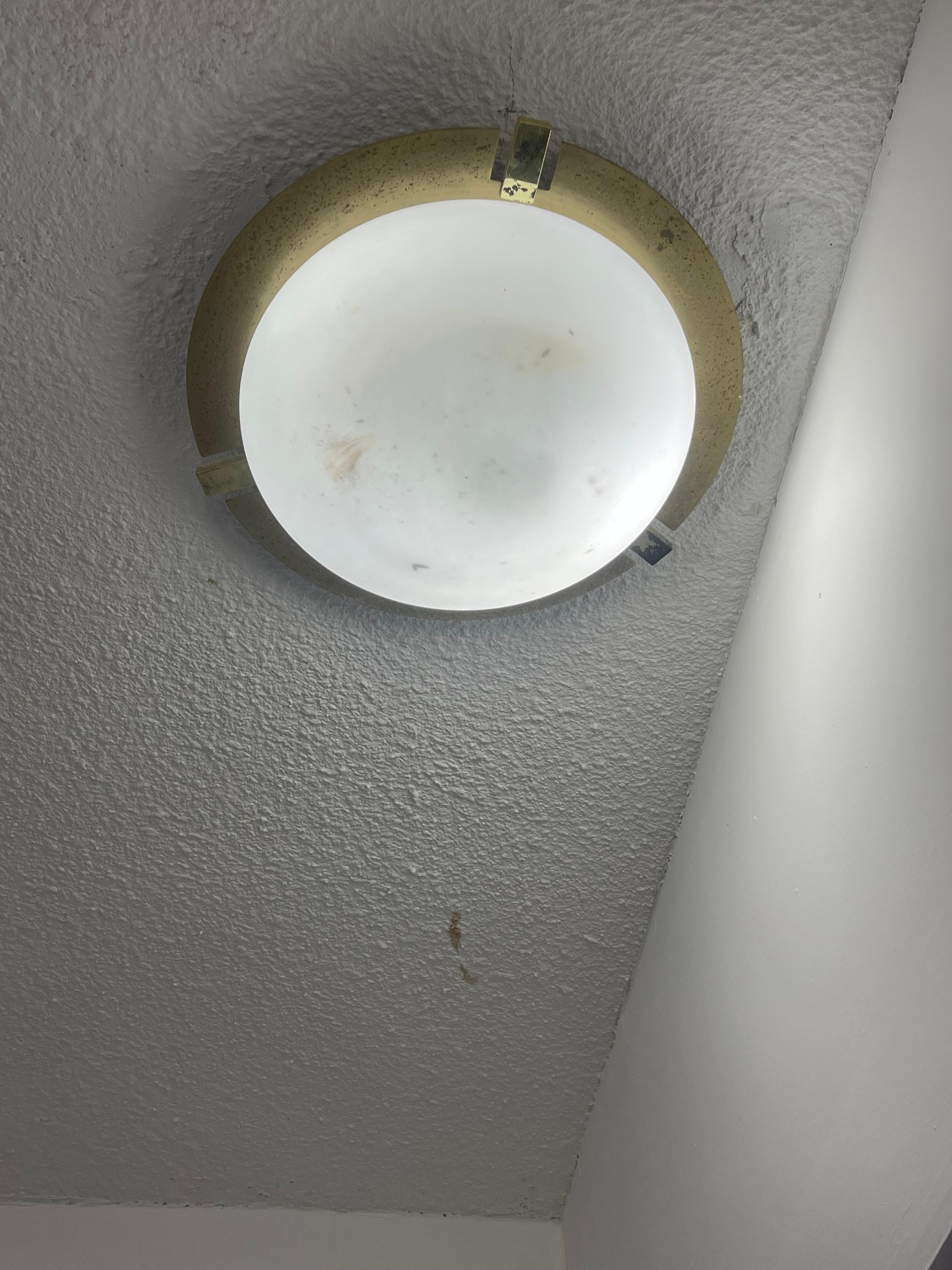 Dirty light fixture in bathroom 