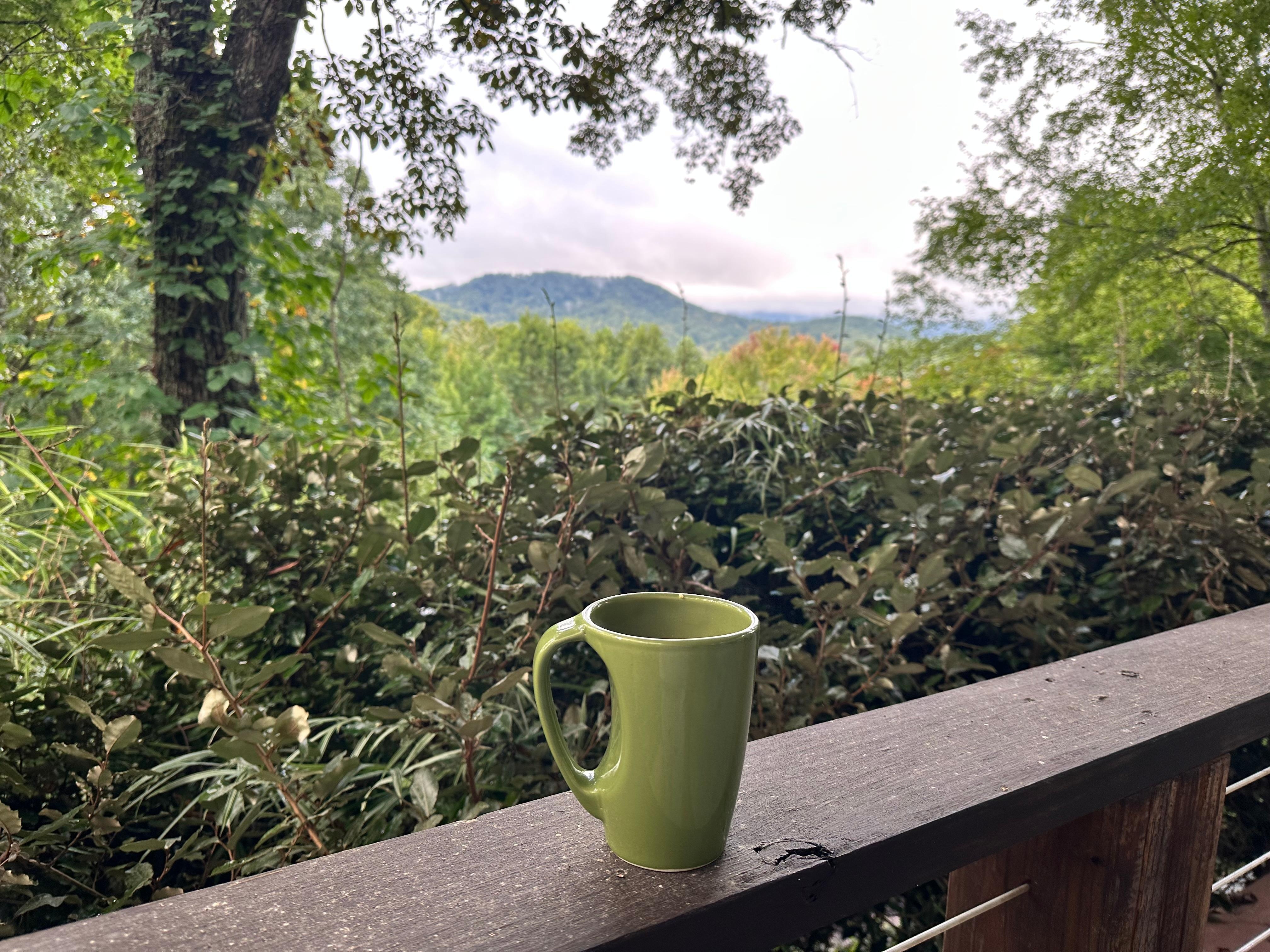 Coffee on the covered patio 