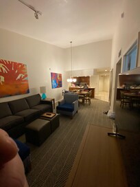 Lounge area looking back at the dining area and kitchen