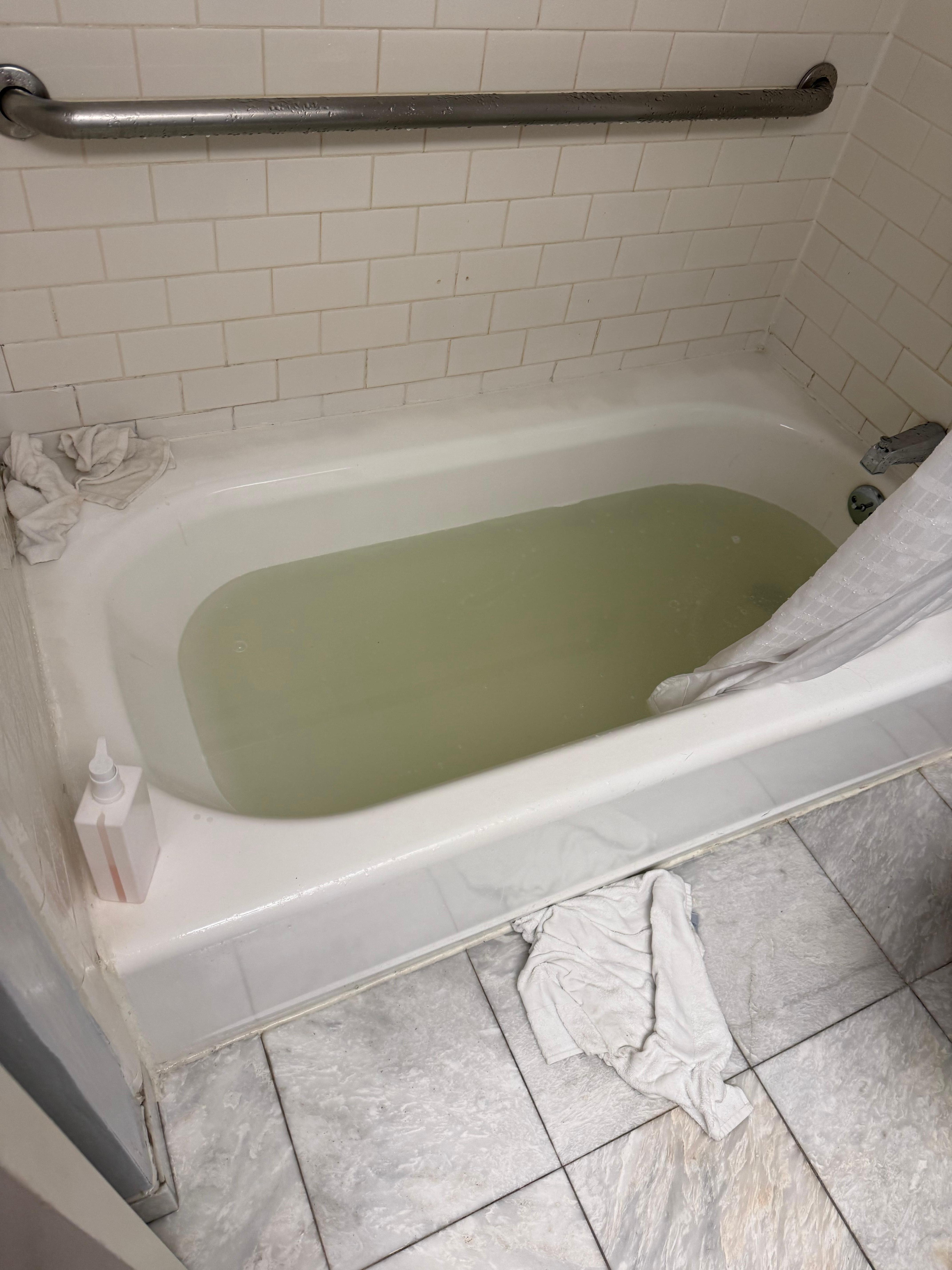 Shower was stained and wouldn’t drain good…. This was one shower! 